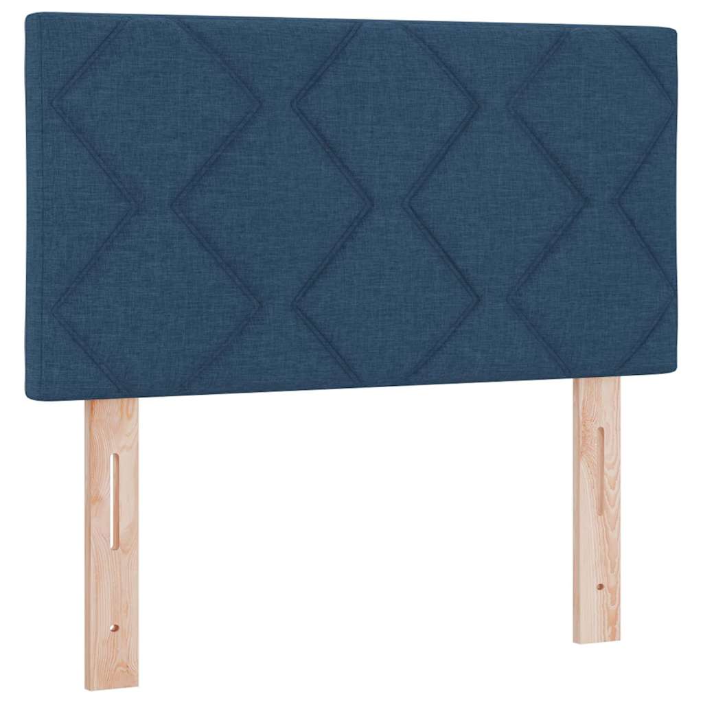 Letto a molle con testiera Blu 120 x 200 cm Tessuto