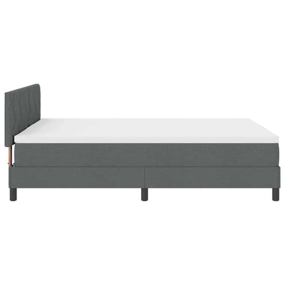 Letto a molle con materasso Grigio scuro 140 x 190 cm Tessuto