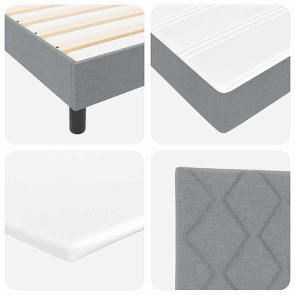 Letto a molle con testiera Grigio chiaro 140 x 200 cm Tessuto | homemem39
