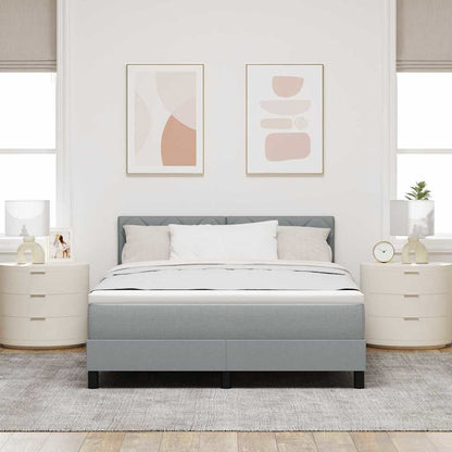 Letto a molle con testiera Grigio chiaro 140 x 200 cm Tessuto | homemem39