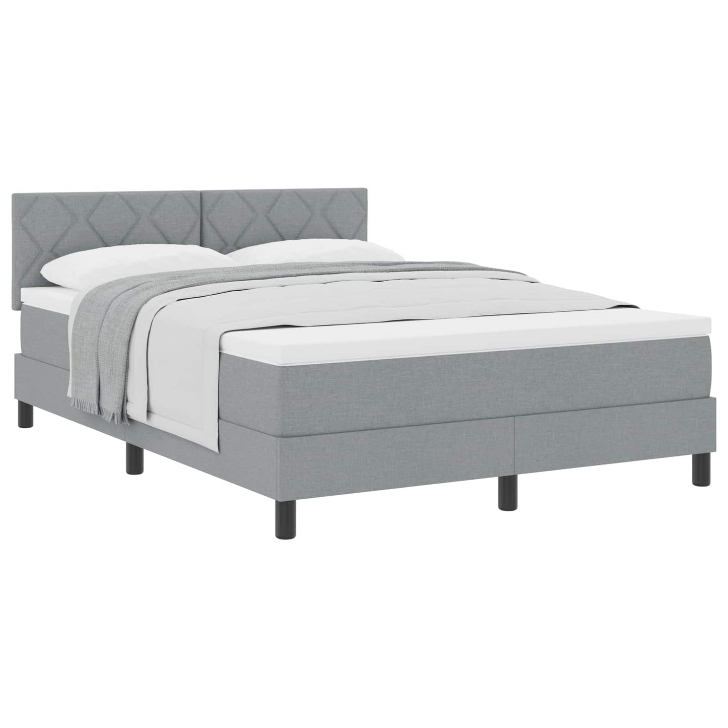Letto a molle con testiera Grigio chiaro 140 x 200 cm Tessuto | homemem39