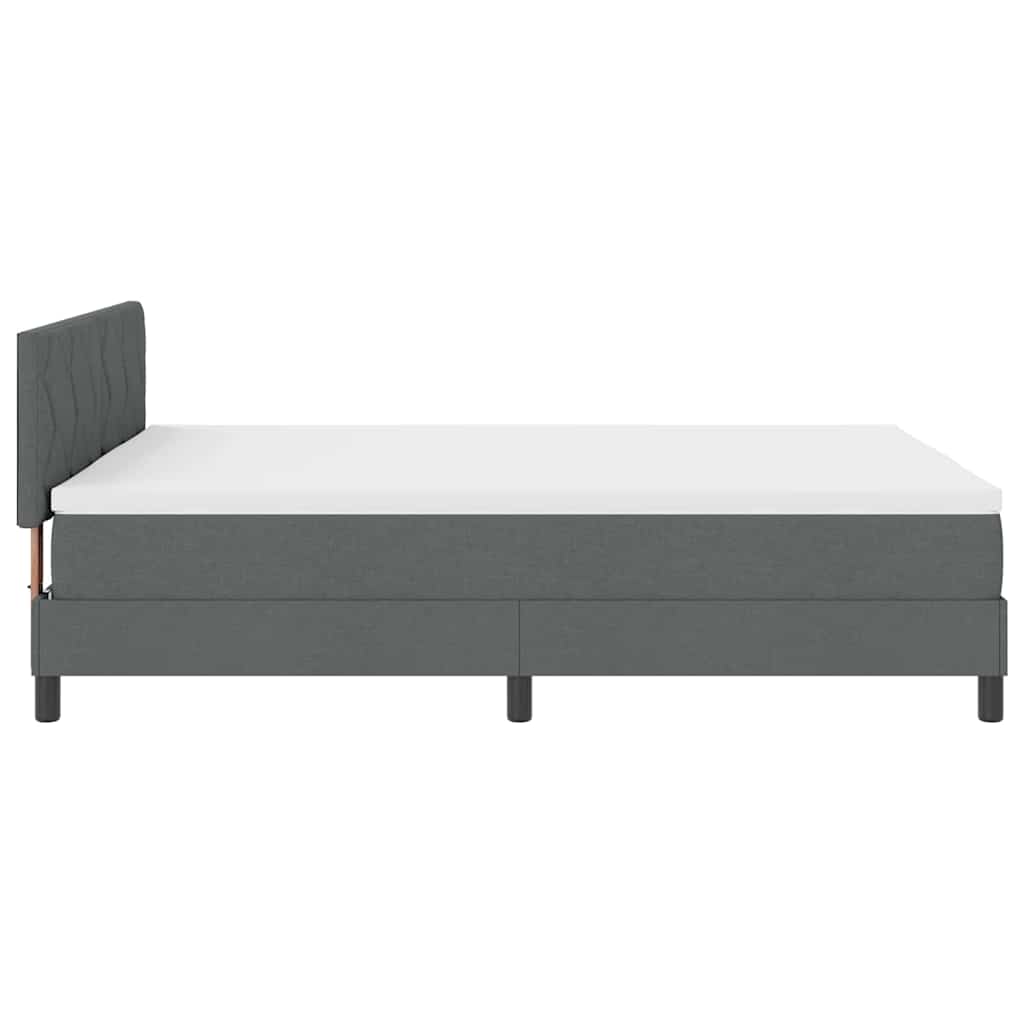 Letto a molle con materasso Grigio scuro 140 x 200 cm Tessuto