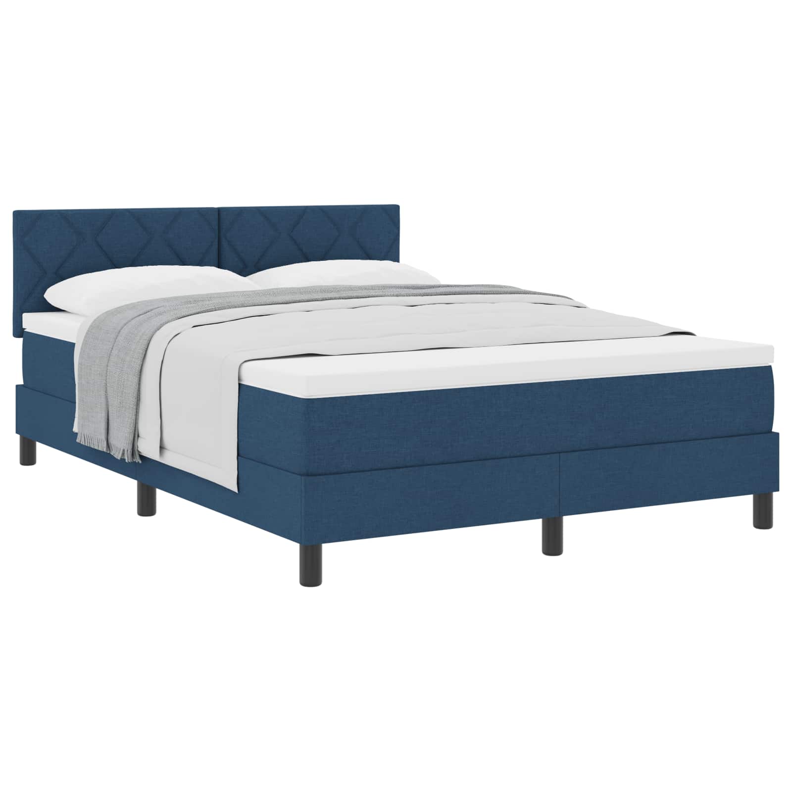 Letto a molle con testiera Blu 140 x 200 cm Tessuto | homemem39