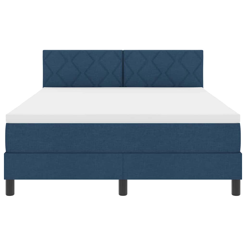 Letto a molle con testiera Blu 140 x 200 cm Tessuto | homemem39