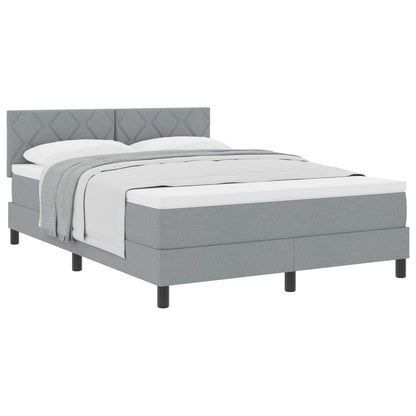 Letto a molle con testiera Grigio chiaro 160 x 200 cm Tessuto