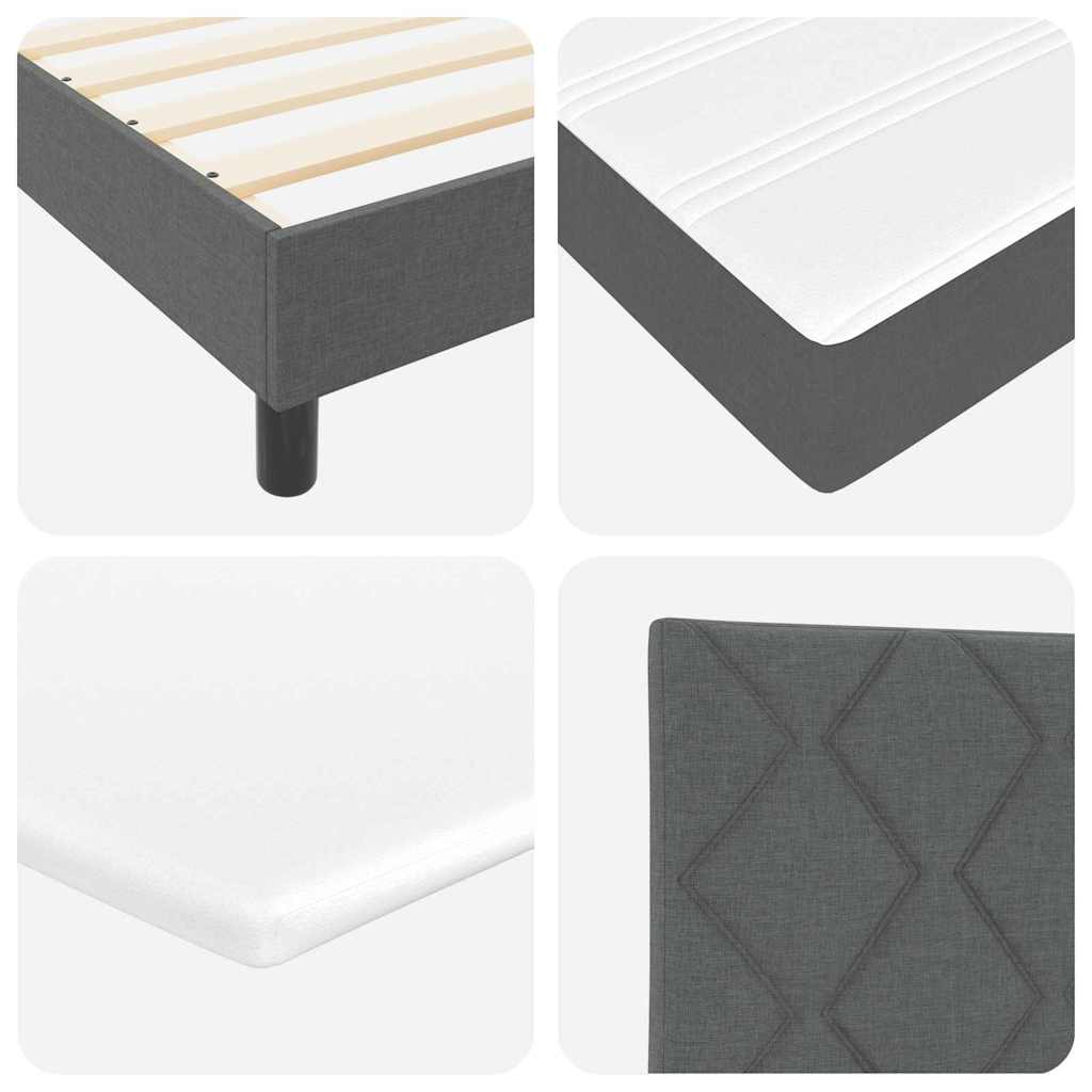 Letto a molle con testiera Grigio scuro 160 x 200 cm Tessuto | homemem39