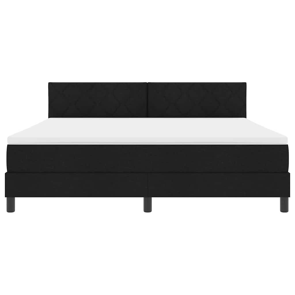 Letto a molle con testiera Nero 180 x 200 cm Tessuto | homemem39