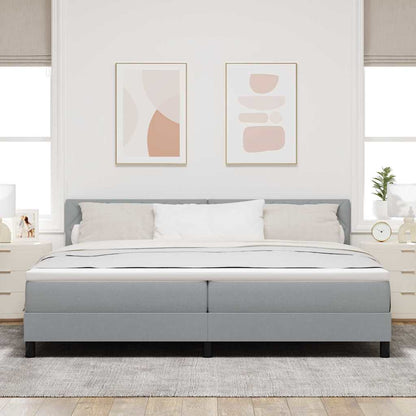Letto a molle con cuscino Grigio chiaro 200 x 200 cm Tessuto | homemem39