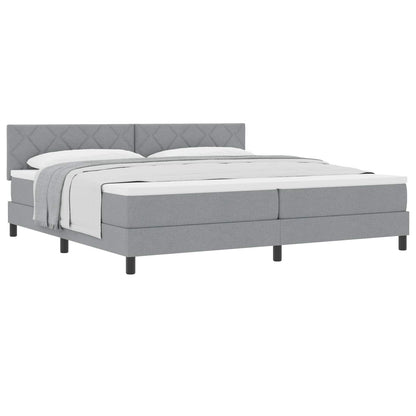 Letto a molle con cuscino Grigio chiaro 200 x 200 cm Tessuto