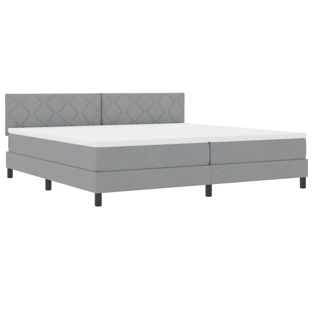 Letto a molle con cuscino Grigio chiaro 200 x 200 cm Tessuto | homemem39