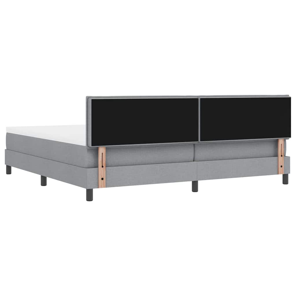 Letto a molle con cuscino Grigio chiaro 200 x 200 cm Tessuto