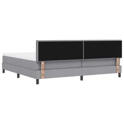 Letto a molle con cuscino Grigio chiaro 200 x 200 cm Tessuto