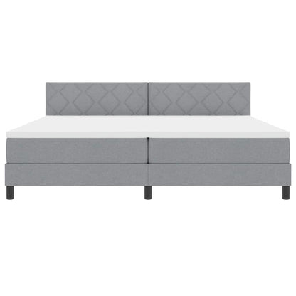 Letto a molle con cuscino Grigio chiaro 200 x 200 cm Tessuto | homemem39