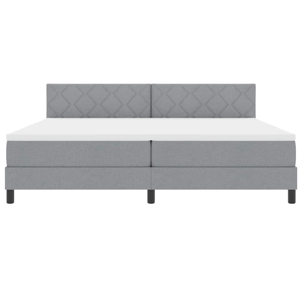 Letto a molle con cuscino Grigio chiaro 200 x 200 cm Tessuto