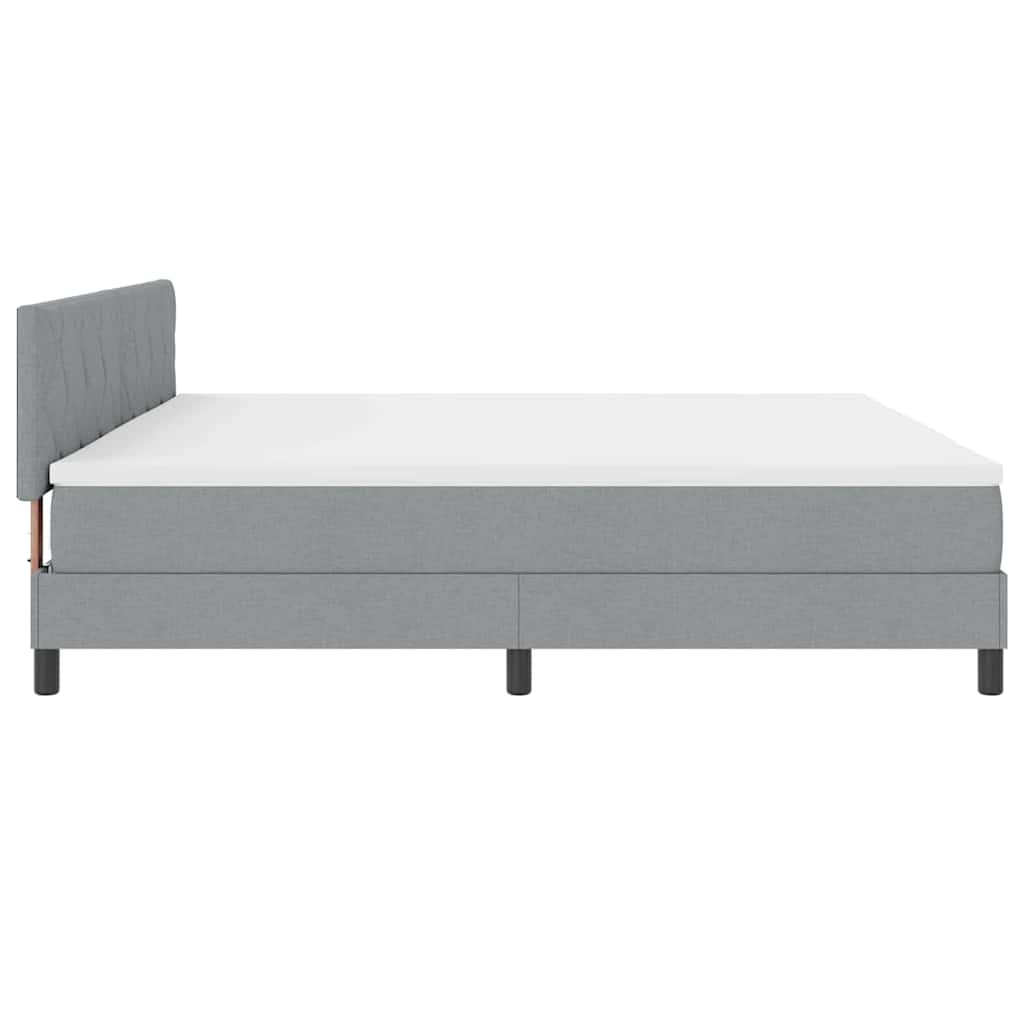 Letto a molle con cuscino Grigio chiaro 200 x 200 cm Tessuto | homemem39