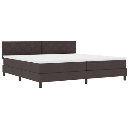 Letto a molle con testiera Marrone Scuro 200 x 200 cm Tessuto | homemem39