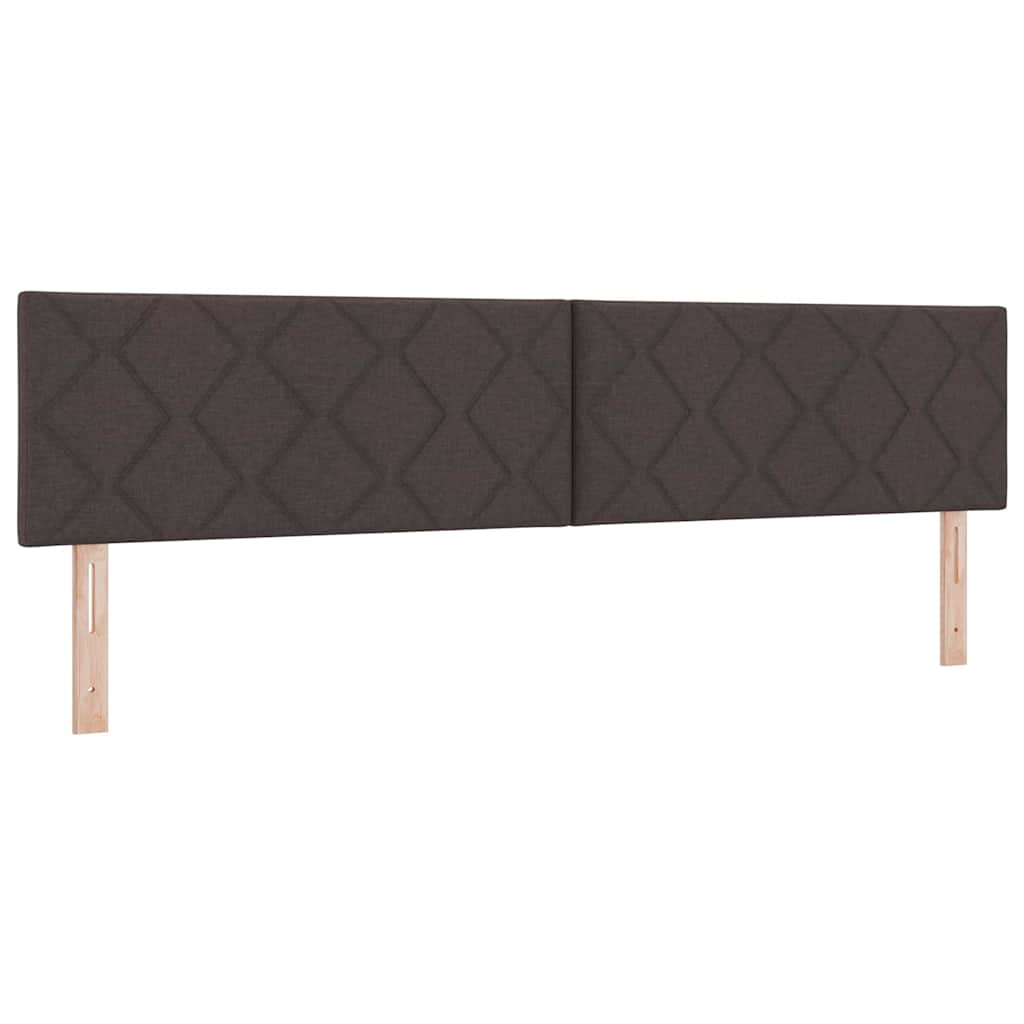 Letto a molle con testiera Marrone Scuro 200 x 200 cm Tessuto | homemem39