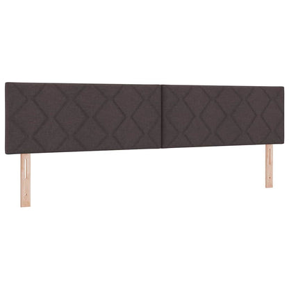 Letto a molle con testiera Marrone Scuro 200 x 200 cm Tessuto | homemem39