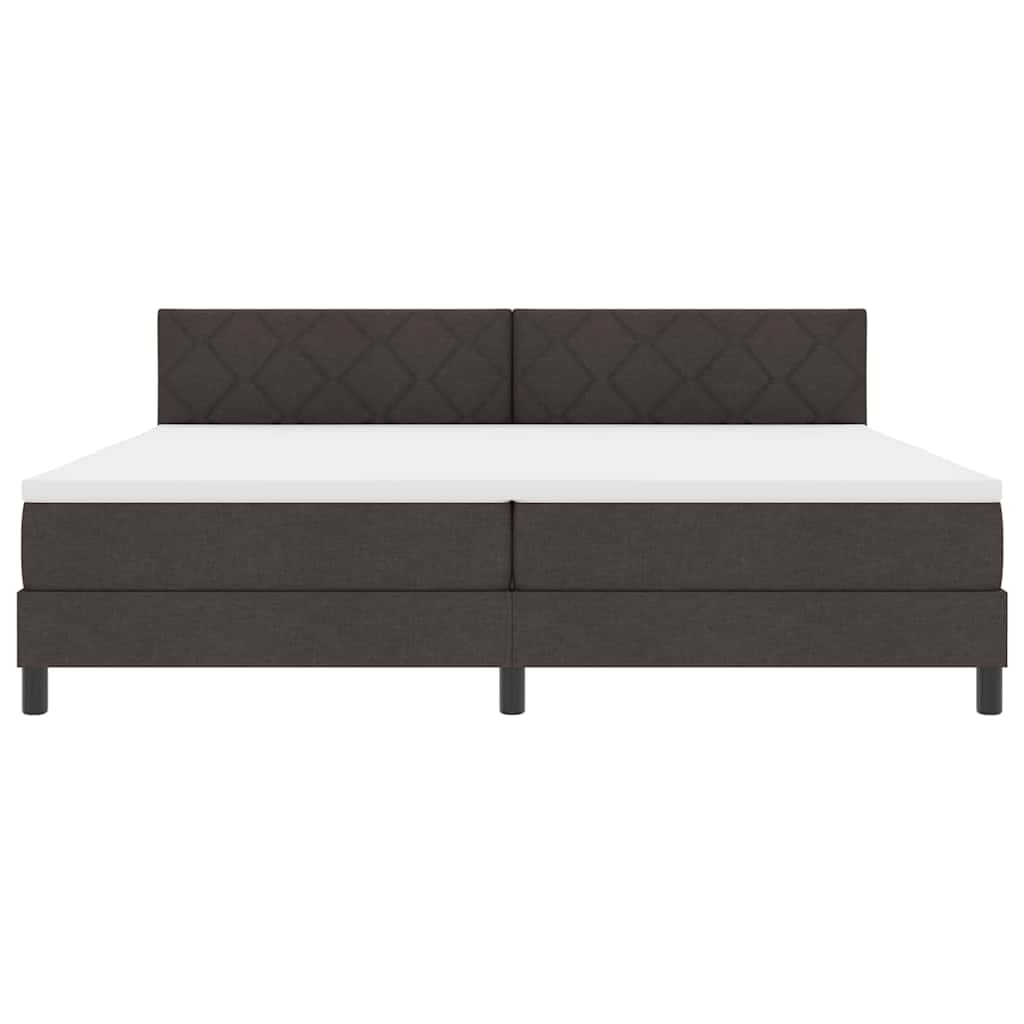 Letto a molle con testiera Marrone Scuro 200 x 200 cm Tessuto | homemem39
