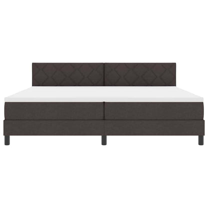 Letto a molle con testiera Marrone Scuro 200 x 200 cm Tessuto | homemem39