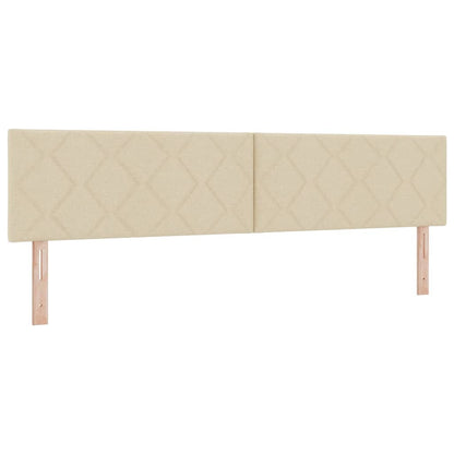 Letto a molle con testiera Crema 200 x 200 cm Tessuto | homemem39