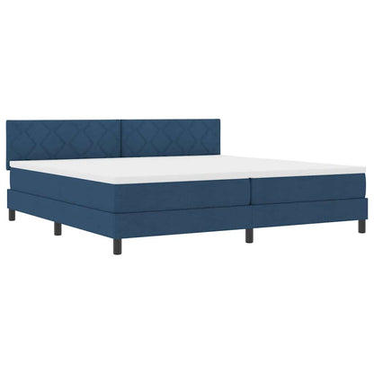 Letto a molle con testiera Blu 200 x 200 cm Tessuto | homemem39