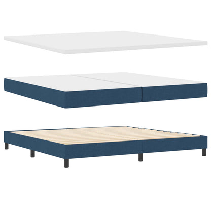 Letto a molle con testiera Blu 200 x 200 cm Tessuto | homemem39