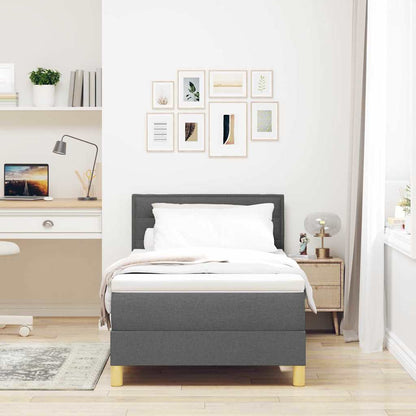Letto a molle con cuscino Grigio scuro 80 x 200 cm Tessuto