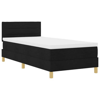 Letto a molle con cuscino con testiera Nero 80 x 200 cm Tessuto | homemem39
