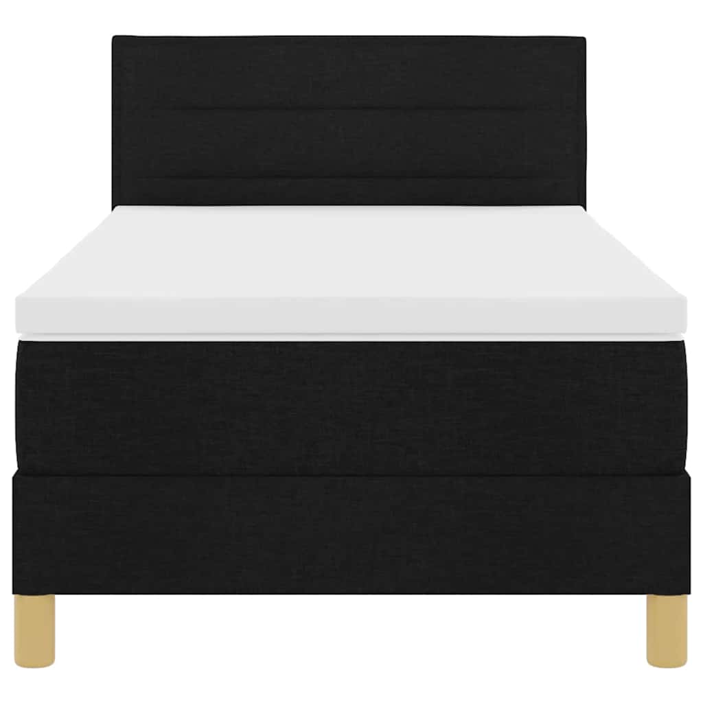 Letto a molle con cuscino con testiera Nero 80 x 200 cm Tessuto | homemem39
