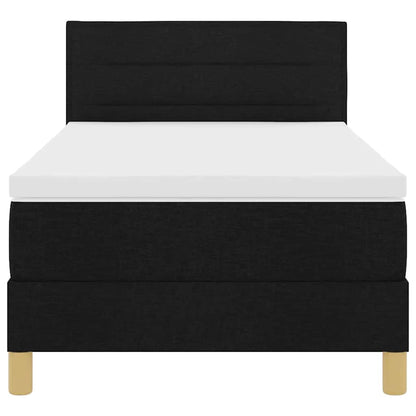 Letto a molle con cuscino con testiera Nero 80 x 200 cm Tessuto