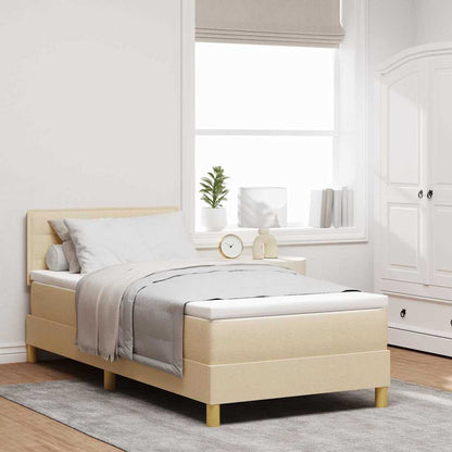 Letto a molle con cuscino Crema 80 x 200 cm Tessuto | homemem39