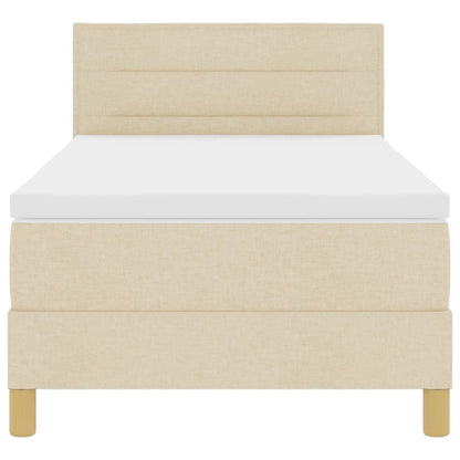 Letto a molle con cuscino Crema 80 x 200 cm Tessuto | homemem39
