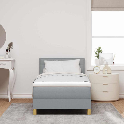 Letto a molle con cuscino Grigio chiaro 90 x 190 cm Tessuto