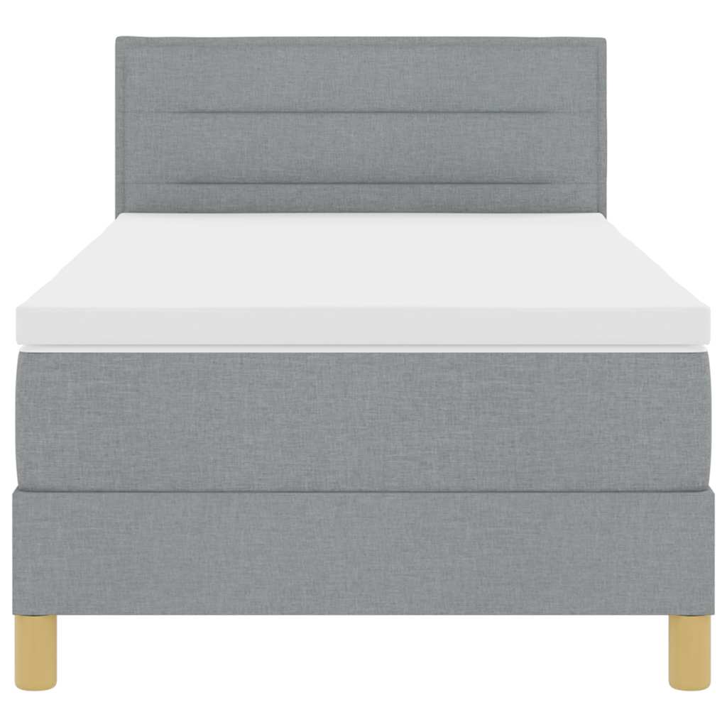 Letto a molle con cuscino Grigio chiaro 90 x 190 cm Tessuto | homemem39