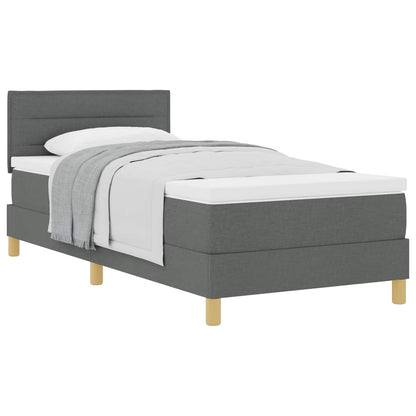 Letto a molle con cuscino Grigio scuro 90 x 190 cm Tessuto | homemem39