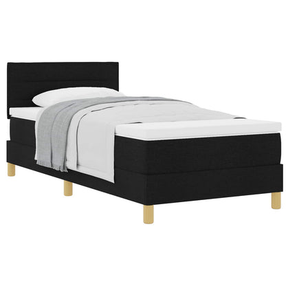 Letto a molle con cuscino con testiera Nero 90 x 190 cm Tessuto | homemem39