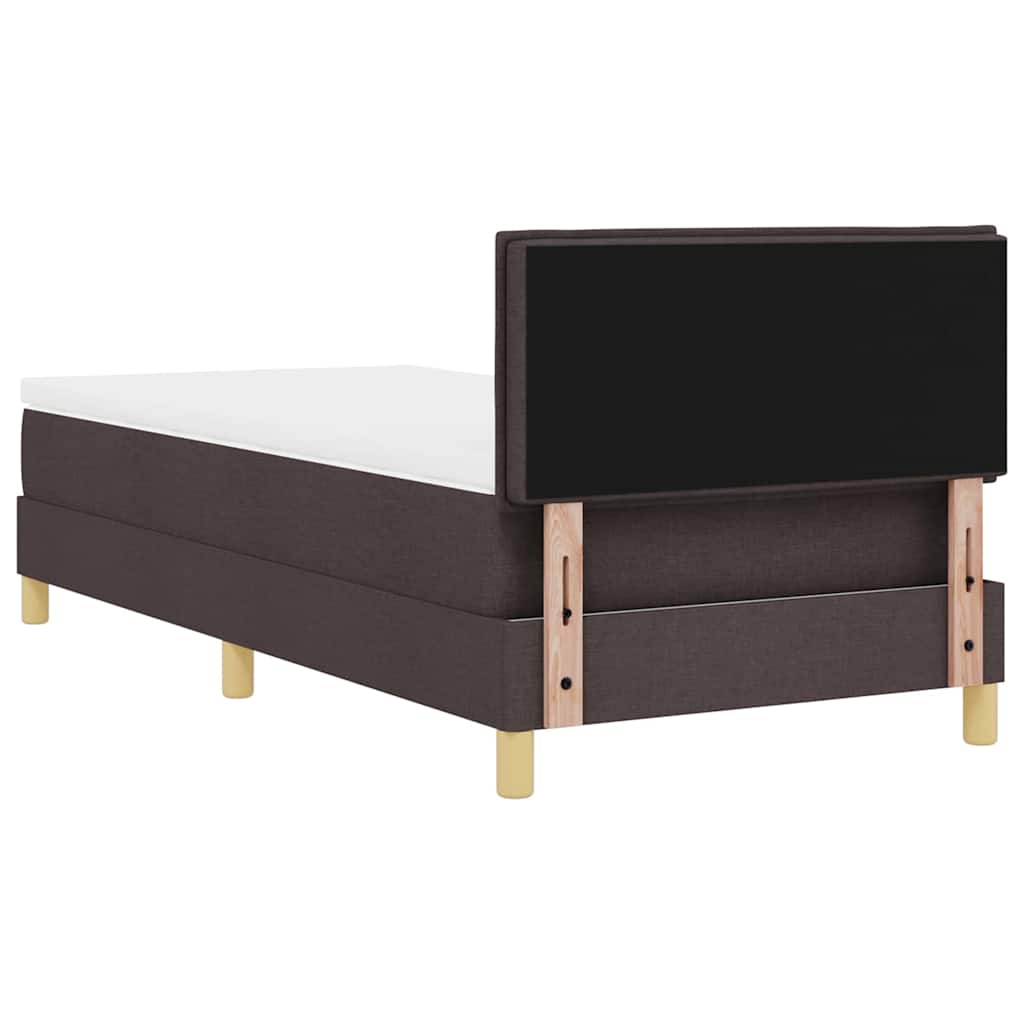 Letto a molle con cuscino Marrone Scuro 90 x 190 cm Tessuto