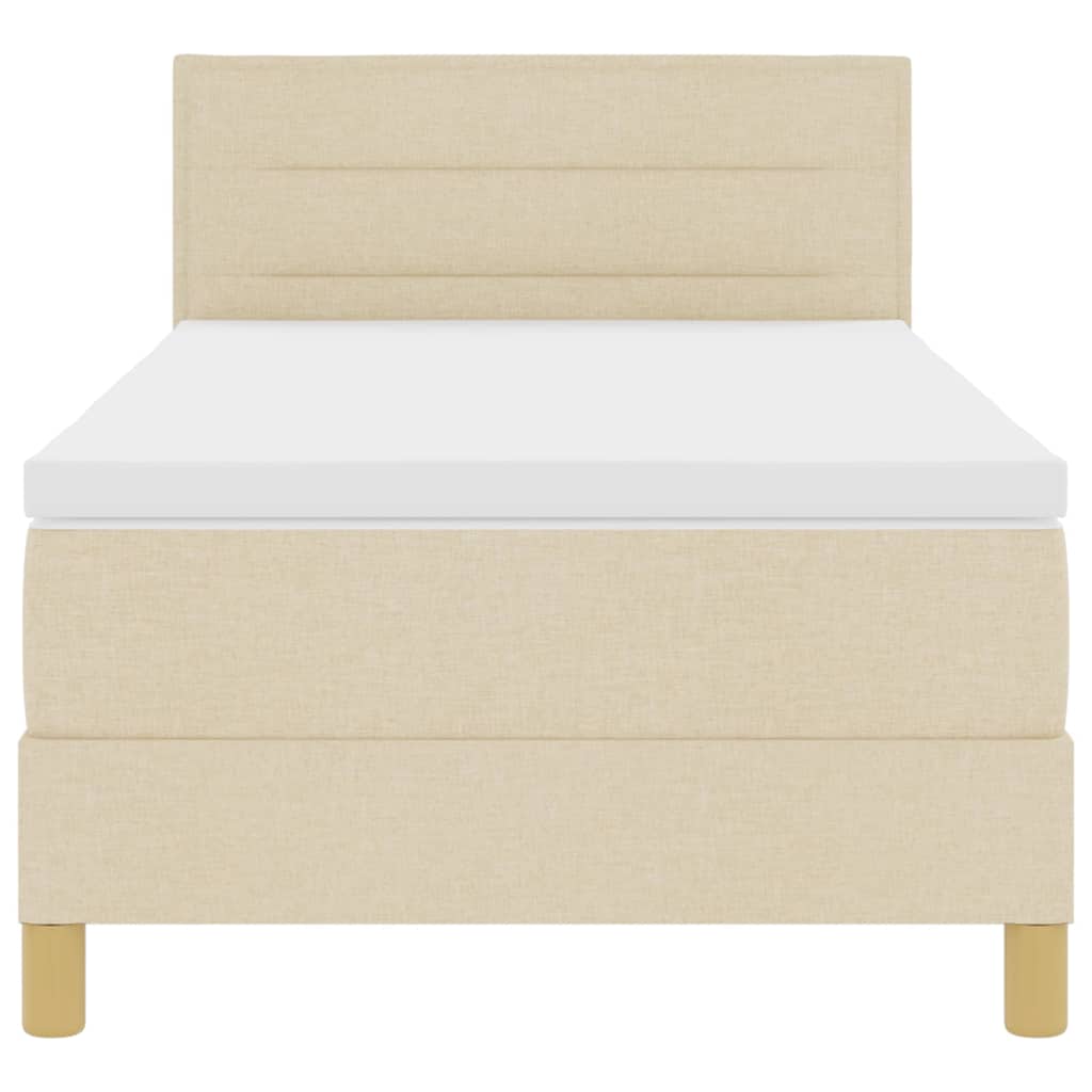 Letto a molle con cuscino Crema 90 x 190 cm Tessuto | homemem39