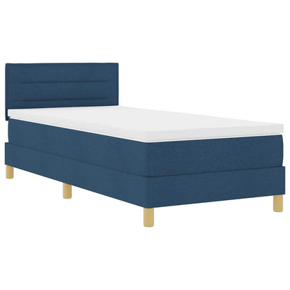 Letto a molle con materasso Blu 90 x 190 cm Tessuto