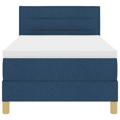 Letto a molle con cuscino con testiera Blu 90 x 190 cm Tessuto