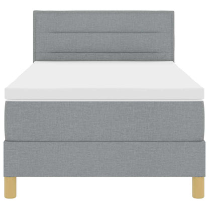 Letto a molle con materasso Grigio chiaro 90 x 200 cm Tessuto