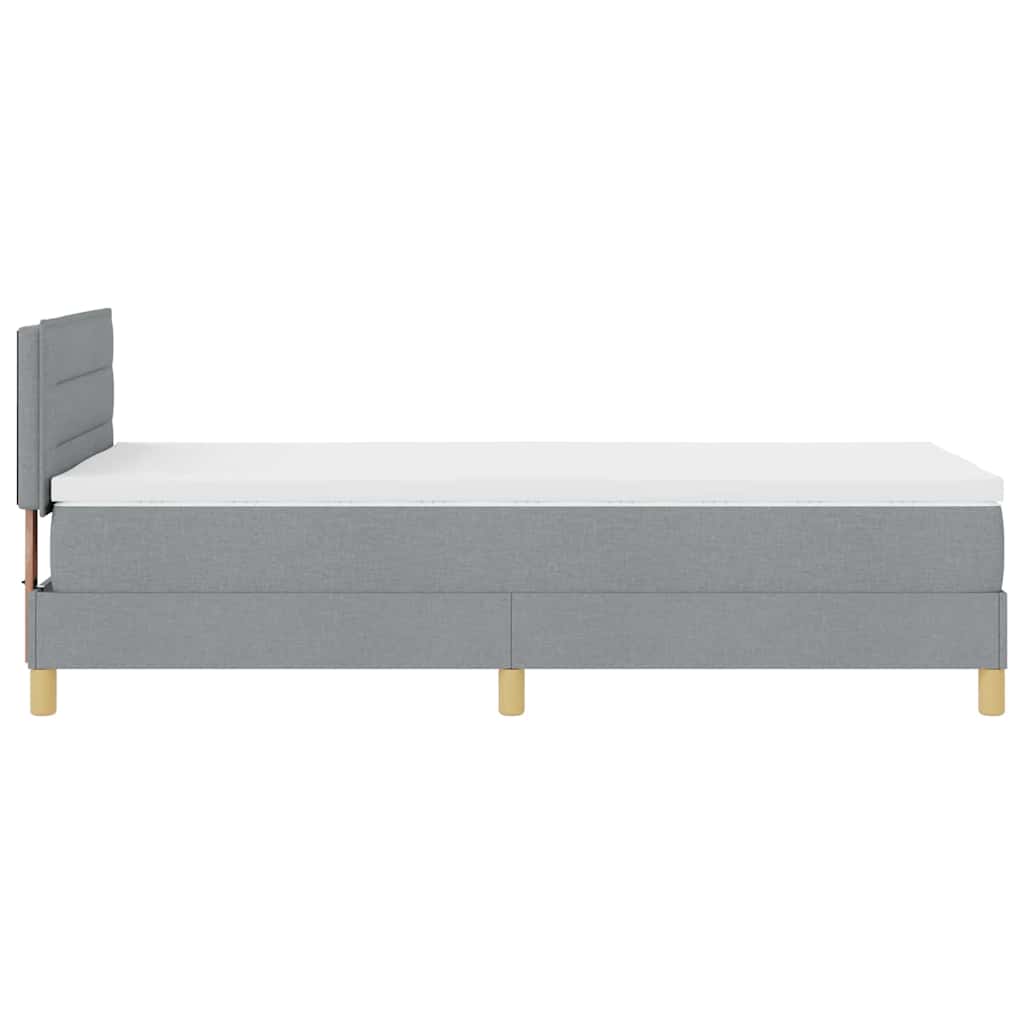Letto a molle con cuscino Grigio chiaro 90 x 200 cm Tessuto