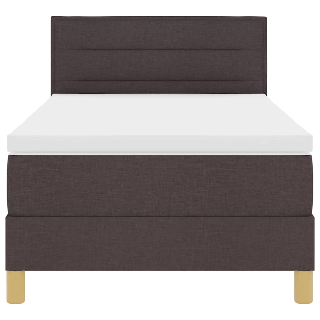 Letto a molle con cuscino Marrone Scuro 90 x 200 cm Tessuto | homemem39