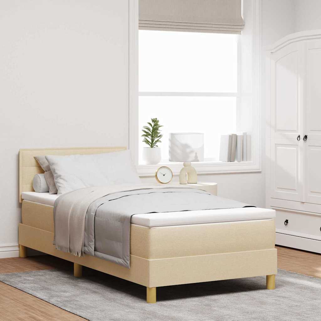 Letto a molle con cuscino Crema 90 x 200 cm Tessuto | homemem39