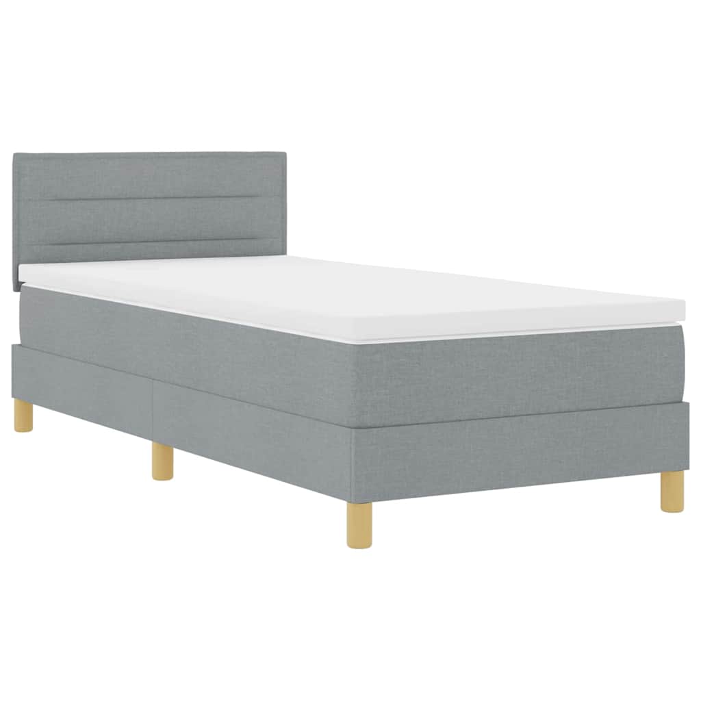 Letto a molle con materasso Grigio chiaro 100 x 200 cm Tessuto