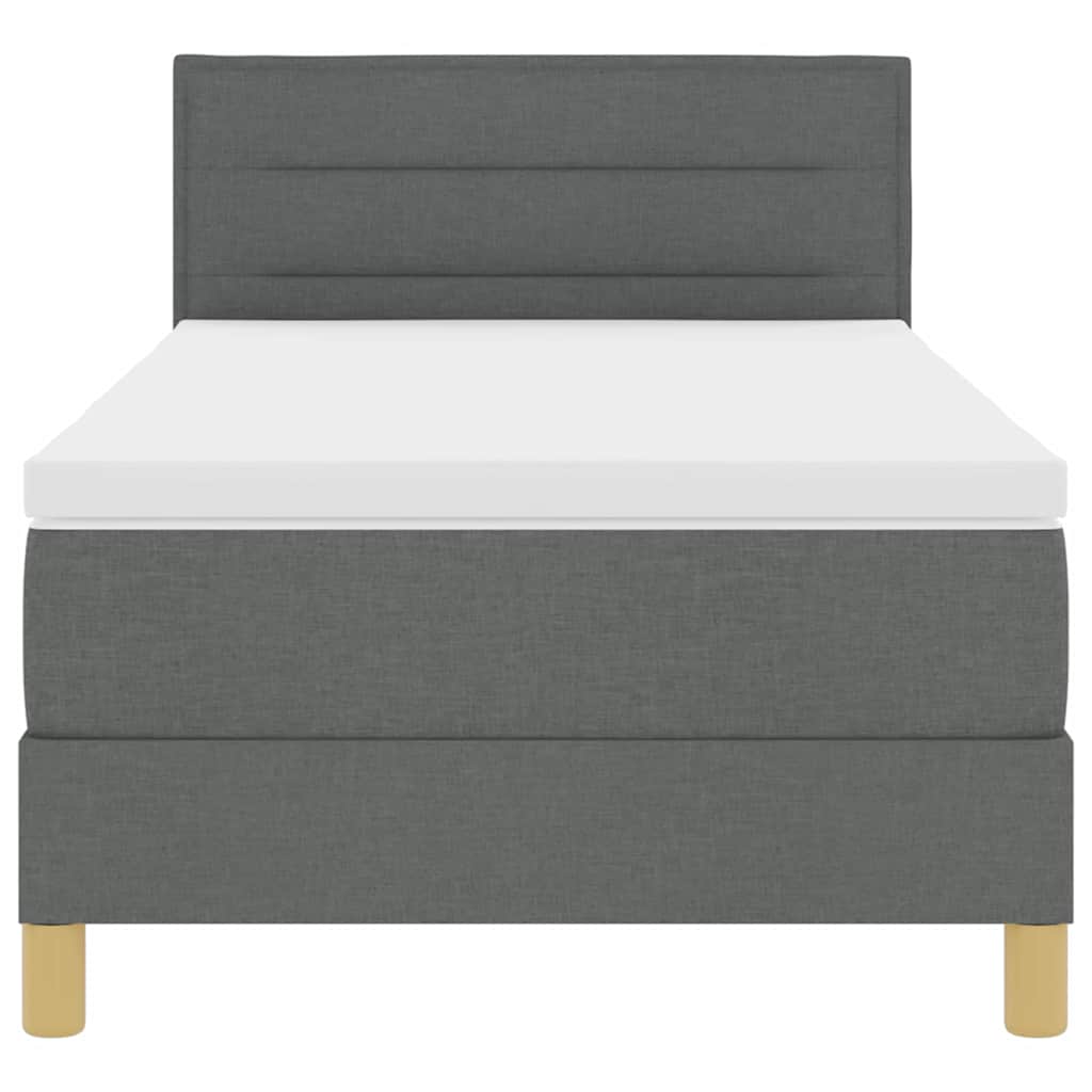 Letto a molle con cuscino Grigio scuro 100 x 200 cm Tessuto | homemem39