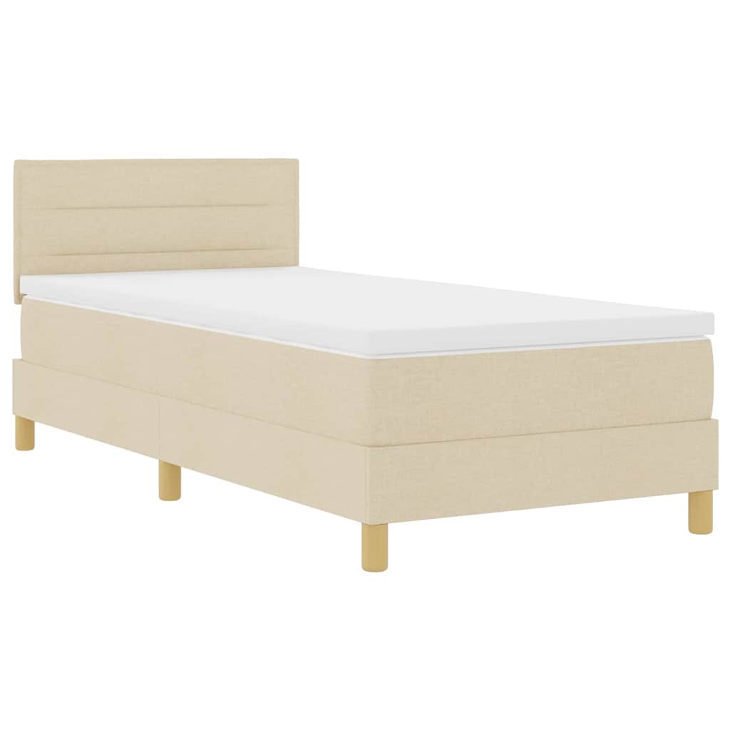 Letto a molle con materasso Crema 100 x 200 cm Tessuto