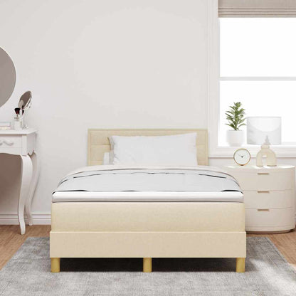 Letto a molle con cuscino Crema 120 x 190 cm Tessuto