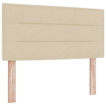 Letto a molle con cuscino Crema 120 x 190 cm Tessuto
